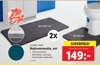 Badrumsmatta, Set