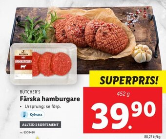 Lidl Färska hamburgare erbjuda