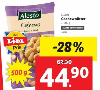 Lidl Alesto Cashewnötter erbjuda