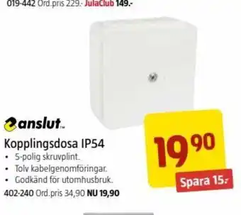 Kopplingsdosa IP54