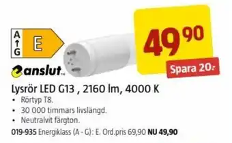 Jula Lysrör LED G13, 2160 lm, 4000 K erbjuda