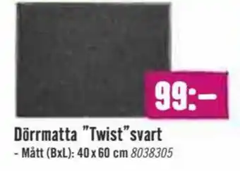 Hornbach Dörrmatta Twist Svart erbjuda