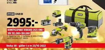 Bauhaus Verktygspaket r18ck4e-242s one+ 18v 1x2,0ah+1x4,0ah erbjuda