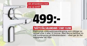Tvättställsblandare start flow