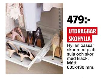 Utdragbar skohylla