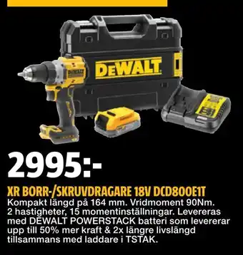 Bauhaus Xr borr-/skruvdragare 18v dcd800e1t erbjuda