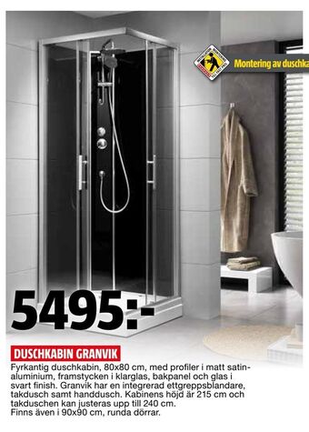 Bauhaus Duschkabin granvik erbjuda
