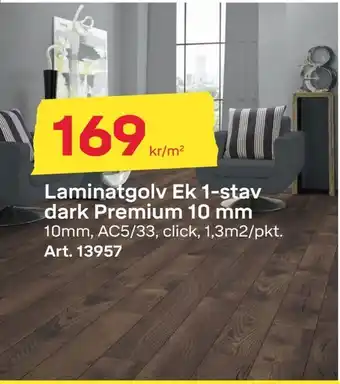 Byggmax Laminatgolv ek 1-stav dark premium 10 mm erbjuda