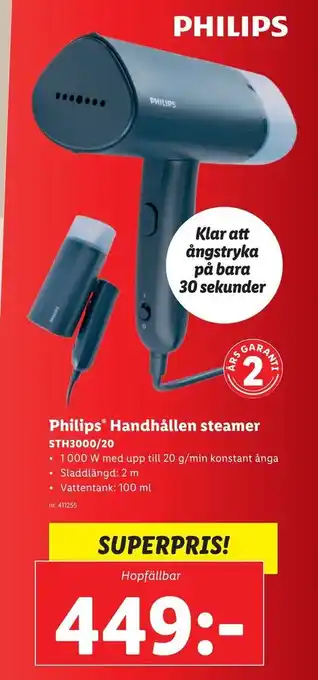 Philips ® handhållen steamer sth3000/20