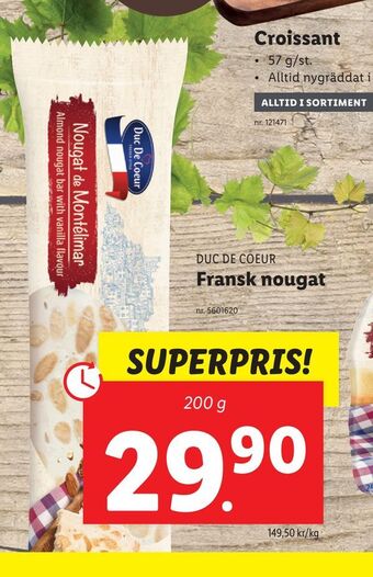 Lidl Fransk nougat erbjuda