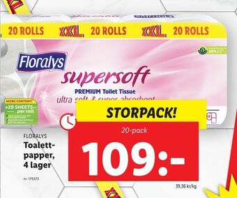 Lidl Toalettpapper, 4 lager erbjuda