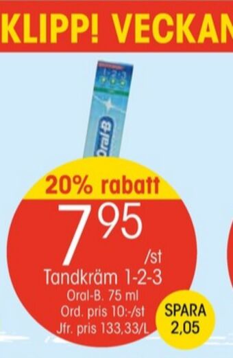 EKO Oral-b tandkräm erbjuda