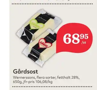 Hemköp Wernerssons gårdsost erbjuda