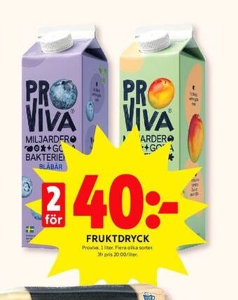 ICA Kvantum Proviva fruktdryck erbjuda