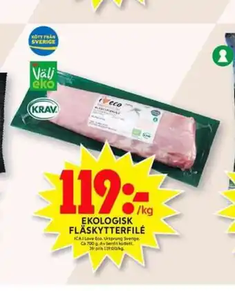 ICA Maxi Ica i love eco fläskytterfilé erbjuda
