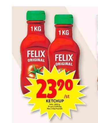 ICA Maxi Felix ketchup erbjuda