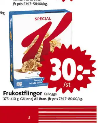 Specialflingor frukostprodukt