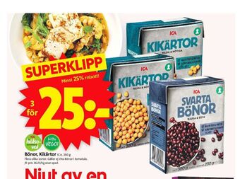 ICA Supermarket Ica bönor erbjuda