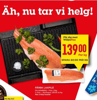 Willys Falkenberg seafood laxfilé erbjuda