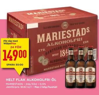 Willys Mariestads öl erbjuda