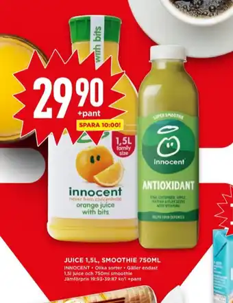 Willys Innocent smoothie erbjuda