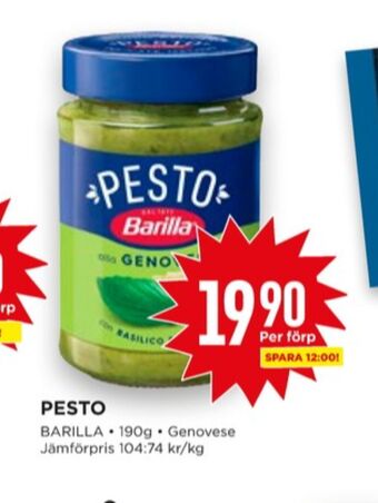 Willys Barilla pesto erbjuda