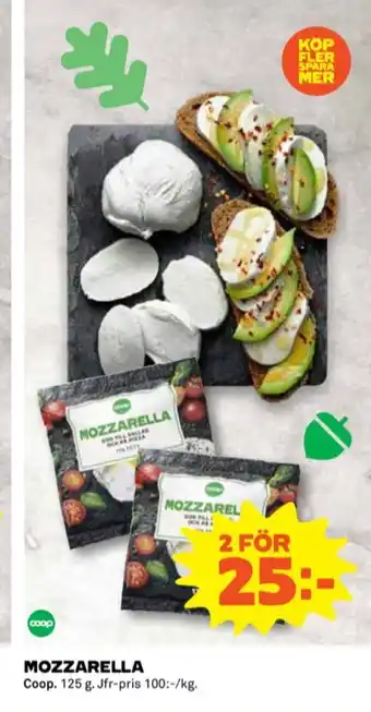 Coop Coop mozzarella erbjuda