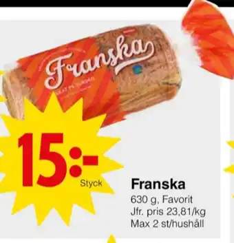 Matöppet Franska bröd erbjuda