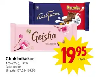Matöppet Geisha chokladkaka erbjuda