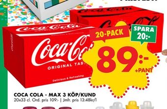 ÖoB Coca cola - max 3 köp/kund erbjuda