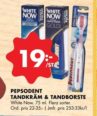 ÖoB Pepsodent tandkräm & tandborste erbjuda
