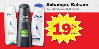 Pekås Schampo,Balsam Dove erbjuda