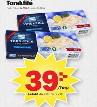 Pekås Feldts torskfilé erbjuda