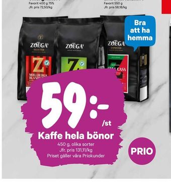 City Gross Kaffe hela bönor erbjuda