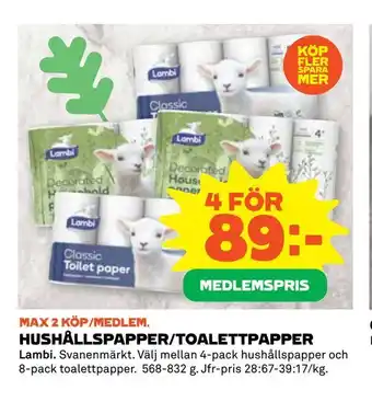 Coop Extra Hushållspapper/toalettpapper erbjuda