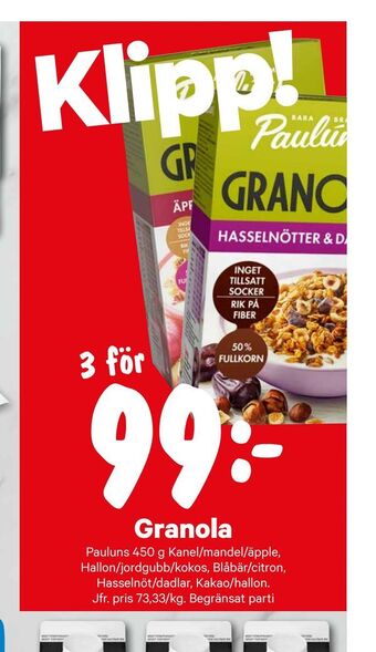 City Gross Granola erbjuda