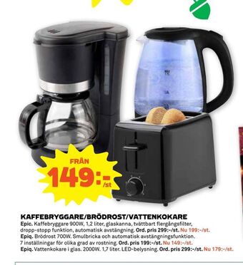 Kaffebryggare/brödrost/vattenkokare