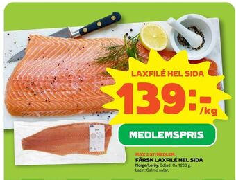 Coop Forum Färsk laxfilé hel sida erbjuda