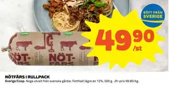 Nötfärs i rullpack