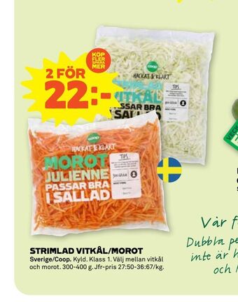 Stora Coop Strimlad vitkål/morot erbjuda