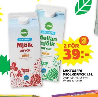 Stora Coop Laktosfri mjölkdryck 1,5 l erbjuda