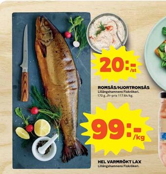 Hel varmrökt lax