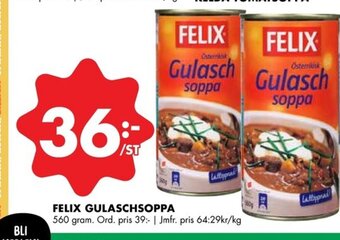 ÖoB Felix Gulaschsoppa erbjuda