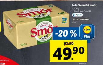 Lidl Arla Svenskt Smör erbjuda