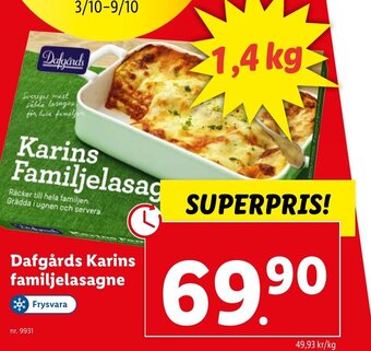 Lidl Dafgårds Karins Familjelasagne erbjuda