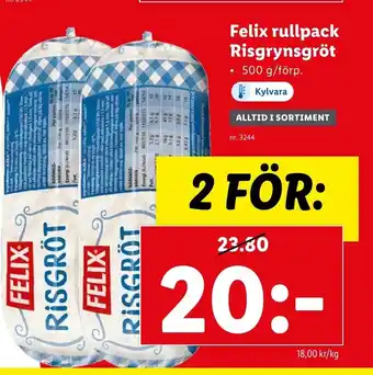Felix Rullpack Risgrynsgröt