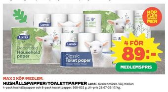 Coop Hushållspapper/toalettpapper erbjuda