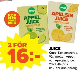 Coop Juice erbjuda