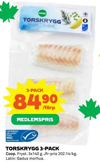 Coop Torskrygg 3-pack erbjuda