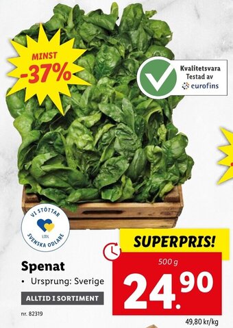 Lidl Spenat erbjuda